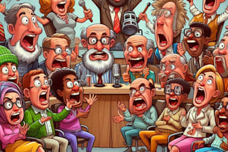 create political cartoon and caricature of art