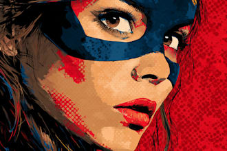draw a superhero pop art portrait