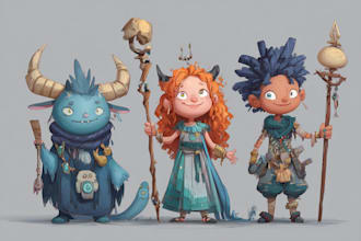 children illustration, fantasy character design