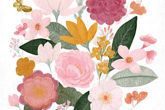 draw a custom botanical or floral watercolor illustration