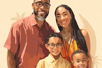 draw colorful digital portraits of your family