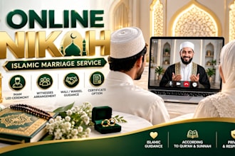 perform online nikah as a qualified imam with witnesses, wali, wakeel