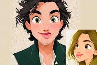draw your portrait in charming disney animation style