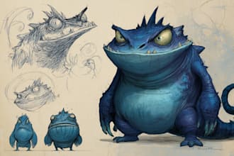 draw character designs for monsters