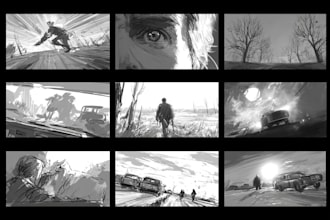 draw storyboard illustrations for film footage