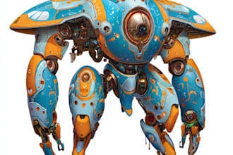 draw robots and concept art of futuristic mecha