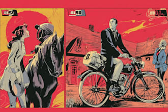draw a retro vintage comic illustration