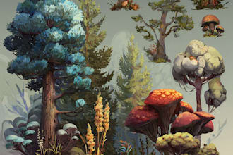 create 2d game backgrounds and environments art illustration