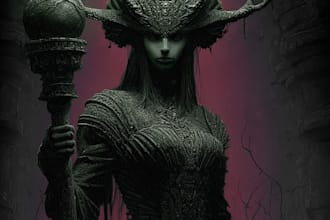 create dark art, horror or skull artworks illustration