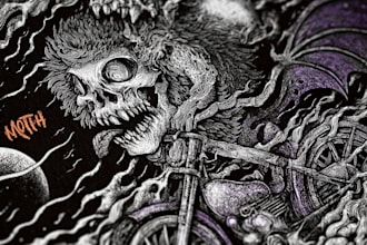 draw dark art illustration for your brand, band, poster etc