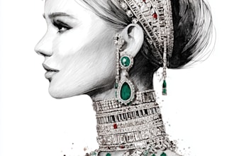 draw a jewelry design or a sketch of jewelry