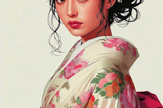 draw anime japanese illustration for you