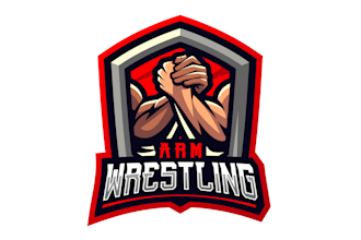 do modern minimalist wrestling logo design