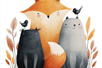 draw an eyecatchy mascot, animal cartoon character