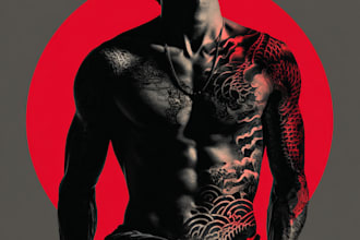 draw an oriental japanese tattoo