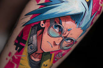 make comic cartoon anime tattoo design
