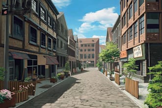 design detailed anime inspired background art