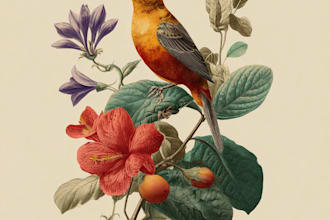 draw botanical illustrations of flowers, plants, fruits