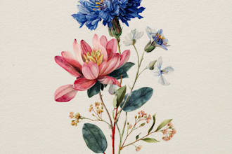 create a botanical watercolor illustration