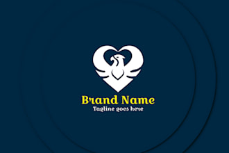 make 2 design love heart shape typography for logo