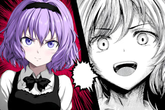 do sketch, lineart, and manga comic with anime style
