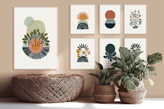 design custom boho digital wall art