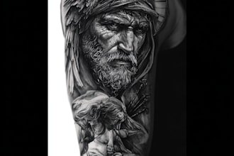 create a tattoo design of tattoo sleeve