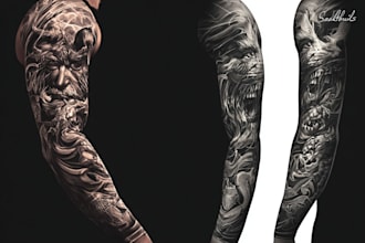 create custom tattoo design, tattoo sleeve art