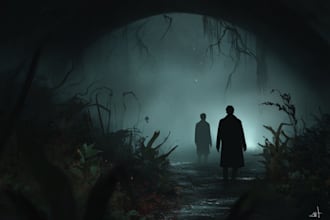 do dark fantasy art illustrations in a painterly style