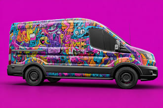 create professional car wrap and mockup for your vehicle