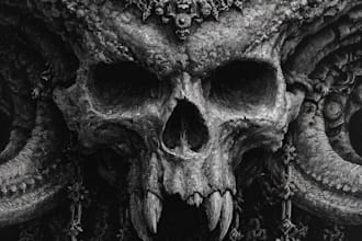 do custom horror and dark art illustrations horror tshirt design