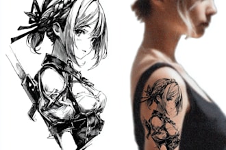 make anime tattoo design