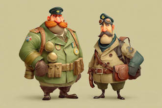 draw detailed military characters for you