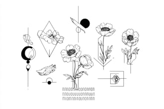 create minimalist line art tattoo with my style