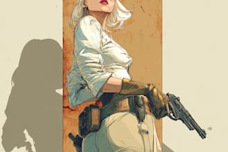 draw comic art for books, panels, and characters