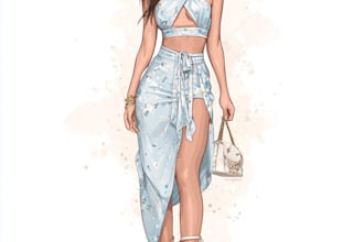 draw a fashion illustration or sketch of a figure in clothes