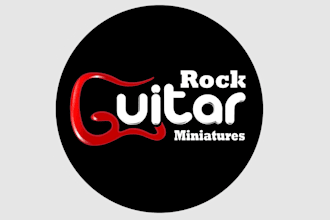 do unique wonderful line art guitar logo