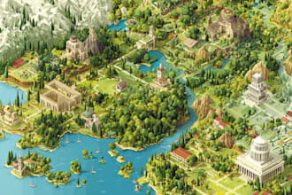vector map illustration map design isometric cartography