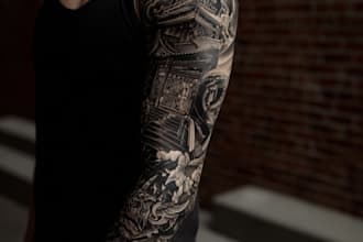 create a tattoo design of tattoo sleeve