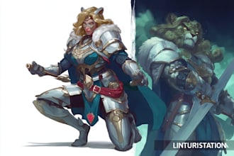 draw anime and game style characters art