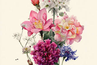 paint watercolor flowers and botanical illustrations