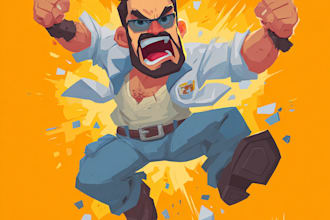 create fun and colorful cartoon illustrations