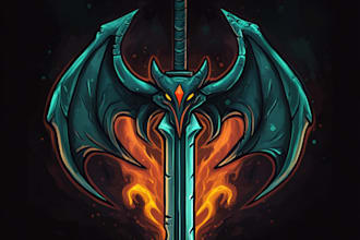 create a fantasy game logo and branding