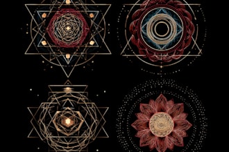 design mystical spiritual sacred geometry logo unique style