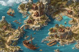 draw a custom map for fantasy, scifi, book or boardgame