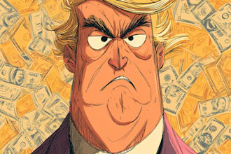 drawing a political or satirical cartoon