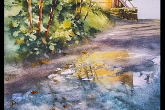 paint any picture in watercolors by hand