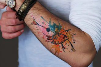 create a watercolor tattoo design
