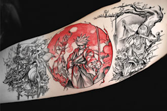 draw your favorite anime as a tattoo