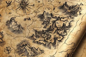 draw fantasy map illustration